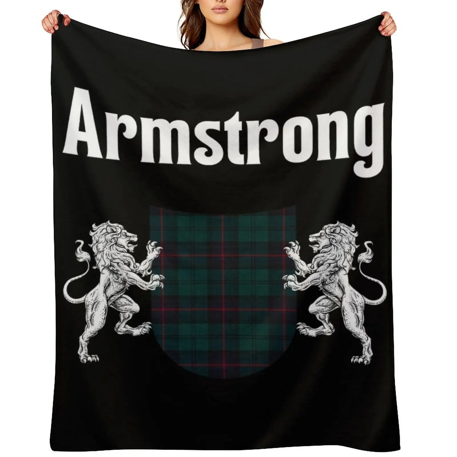 

Armstrong Clan Scottish Name Coat Of Arms Tartan Throw Blanket Luxury Thermal Custom Flannel Blankets