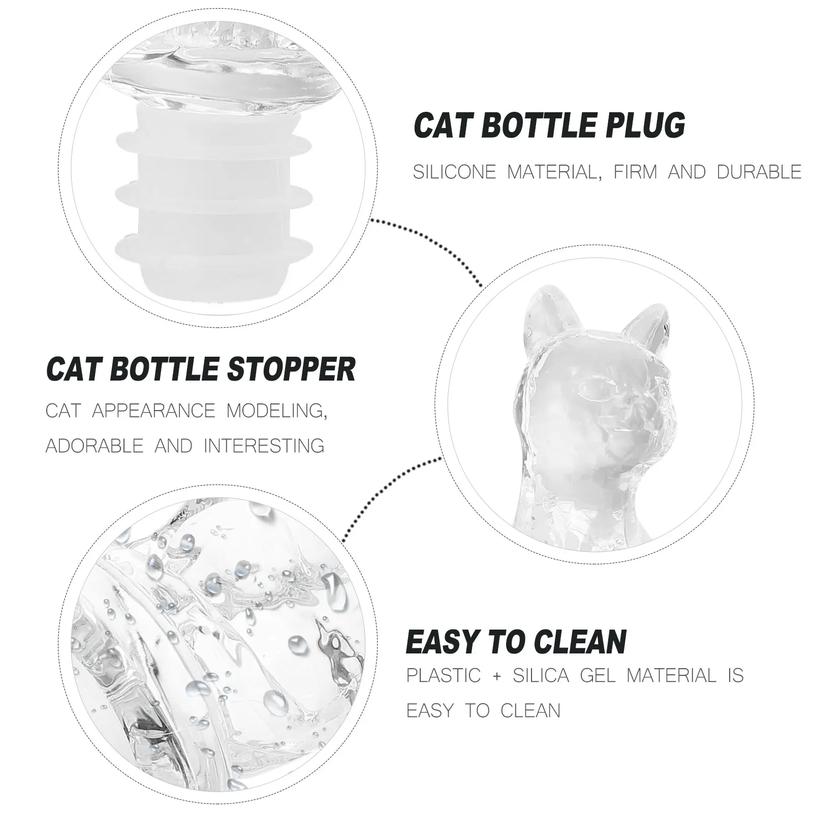 

1pc Stopper Cat Decorative Silicone Corks Red Bottle Plug Sealing Cat Shaped Bottle Stoppers for Banquet