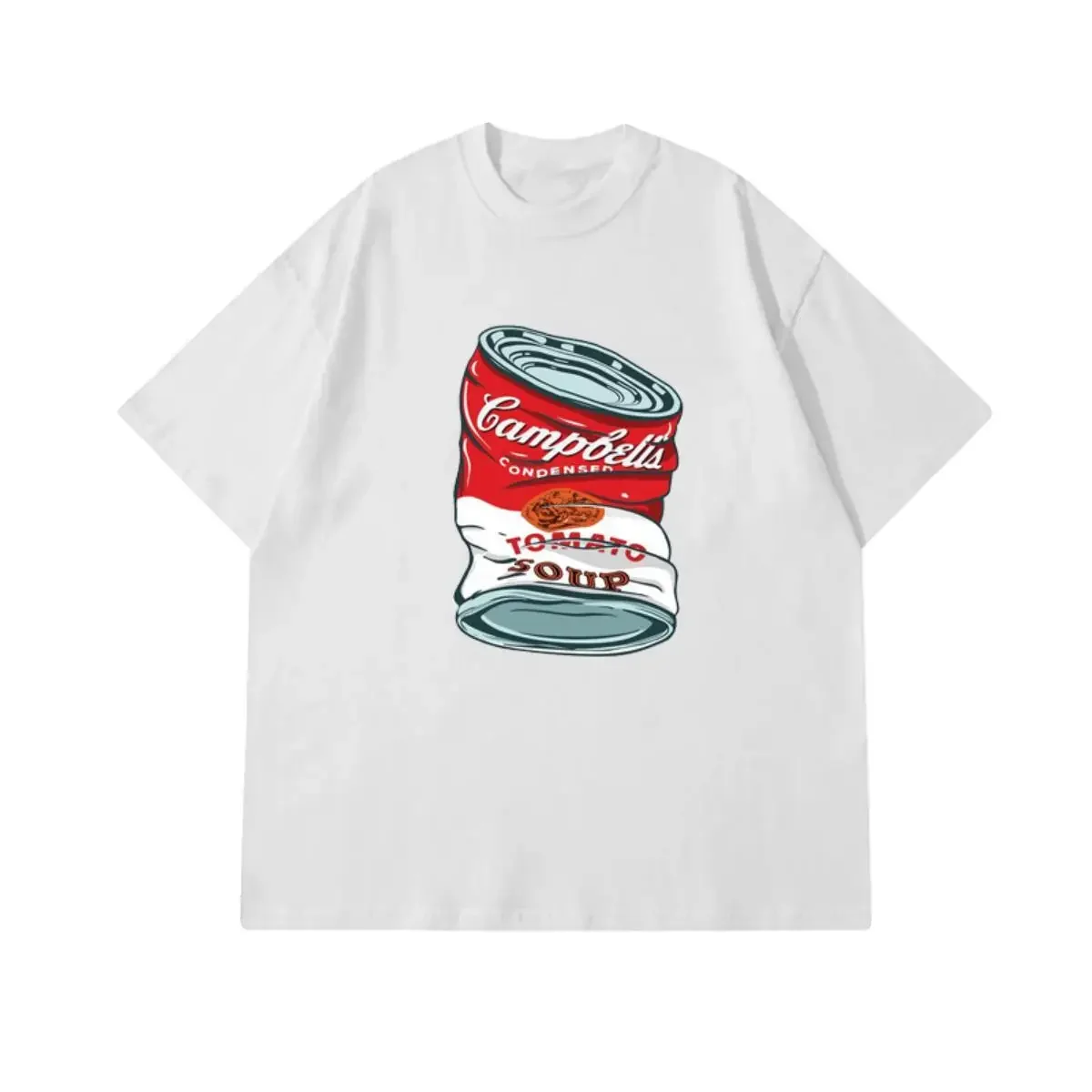 

Xihai Short-sleeved T-shirt Pure Cotton Opaque American Pop Printing Men's Trendy Brand Versatile Round neckT-shirtRegular style