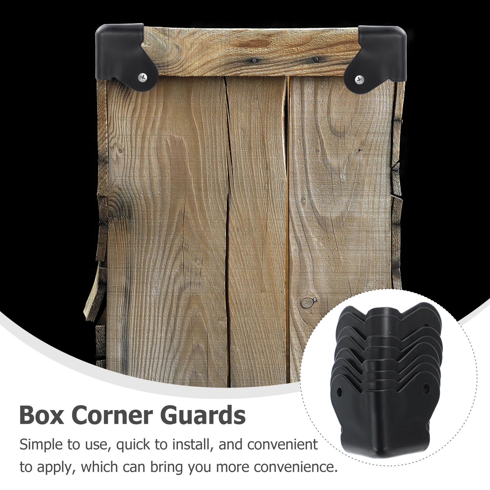 

8pcs Corner Protectors Black Speakers Furniture Decorative Box Guards Wood Jewelry Efficient Wood Box Guards Durable
