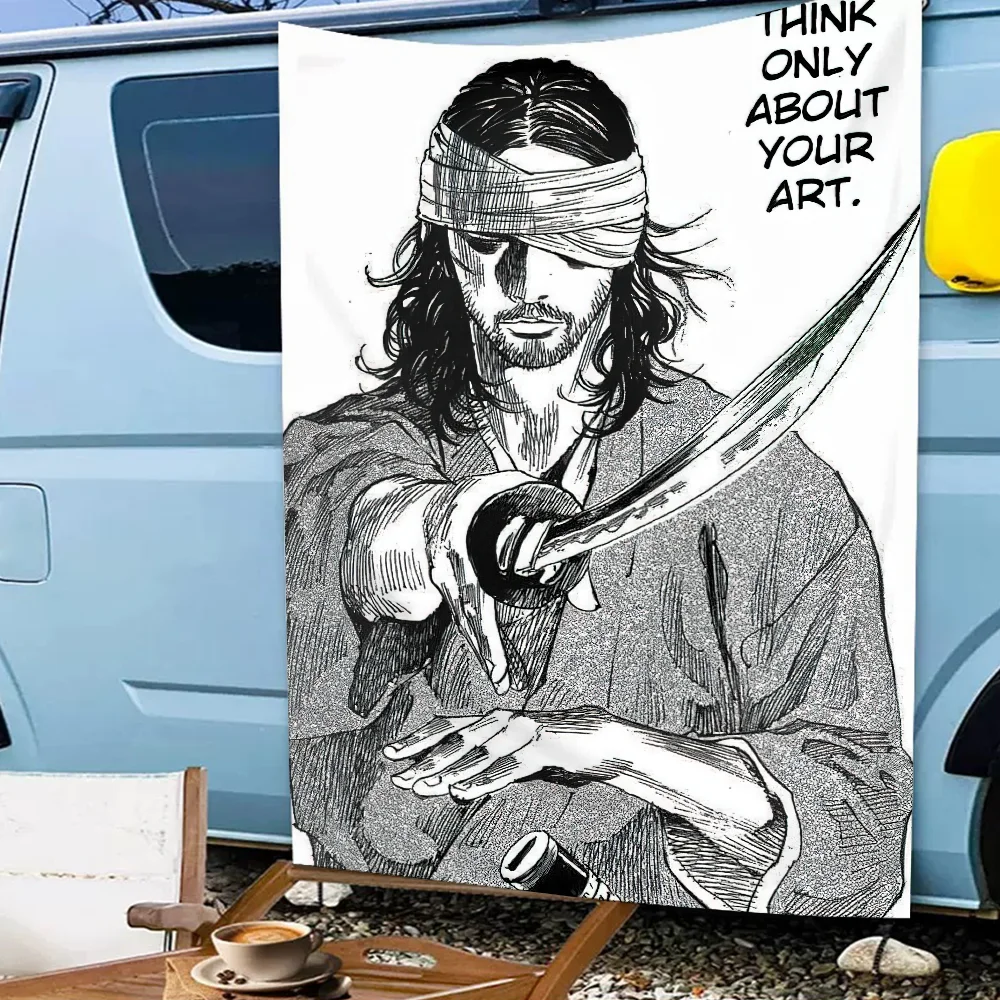 Comic V-Vagabond Miyamoto Musashi Flag Living Room Wall Club Hanging Home Dorm Decor Art Garage Bar Live Decoration Banner