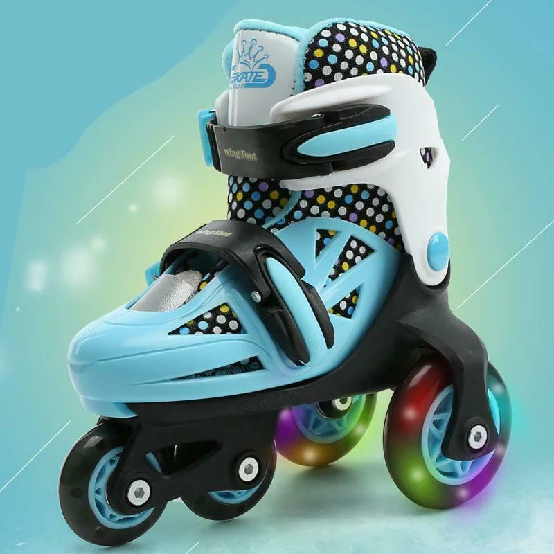 Skate Shoes Kids Stable Balance Slalom Parallel Flashing Ice Unbreakable Roller Kids Skate Shoes