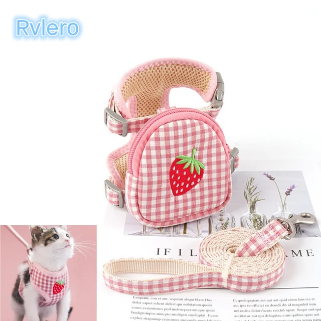 Uprząż dla kota z plecakiem Zapobiegaj łamaniu Oddychający pasek na klatkę piersiową Zestaw lin do ciągnięcia dla zwierząt Teddy Mini Dog Walking Pet Supplies