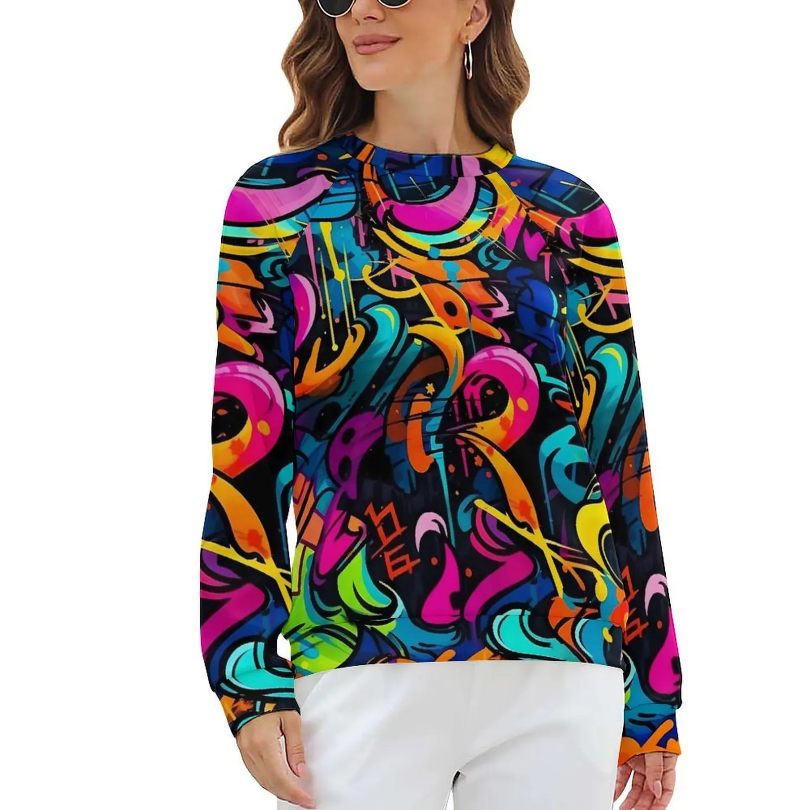 Colorful Graffiti Casual Hoodies Abstract Art Design Hoodie Autumn Long Sleeve Harajuku Oversize Sweatshirts Birthday Present