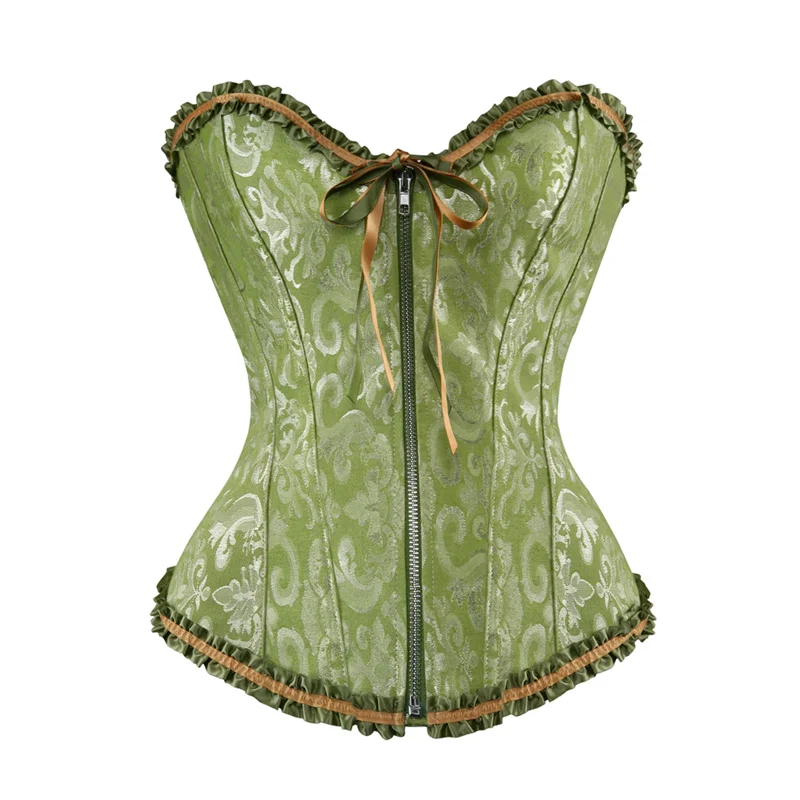 Zipper Corset Top Overbust Victorian Gothic Corset