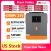 POWMR 6200W 48V 하이브리드 태양광 인버터 및 MPPT 120A 태양광 충전 컨트롤러가 포함된 4200W 24V 오프 그리드 순수 사인파 인버터 1