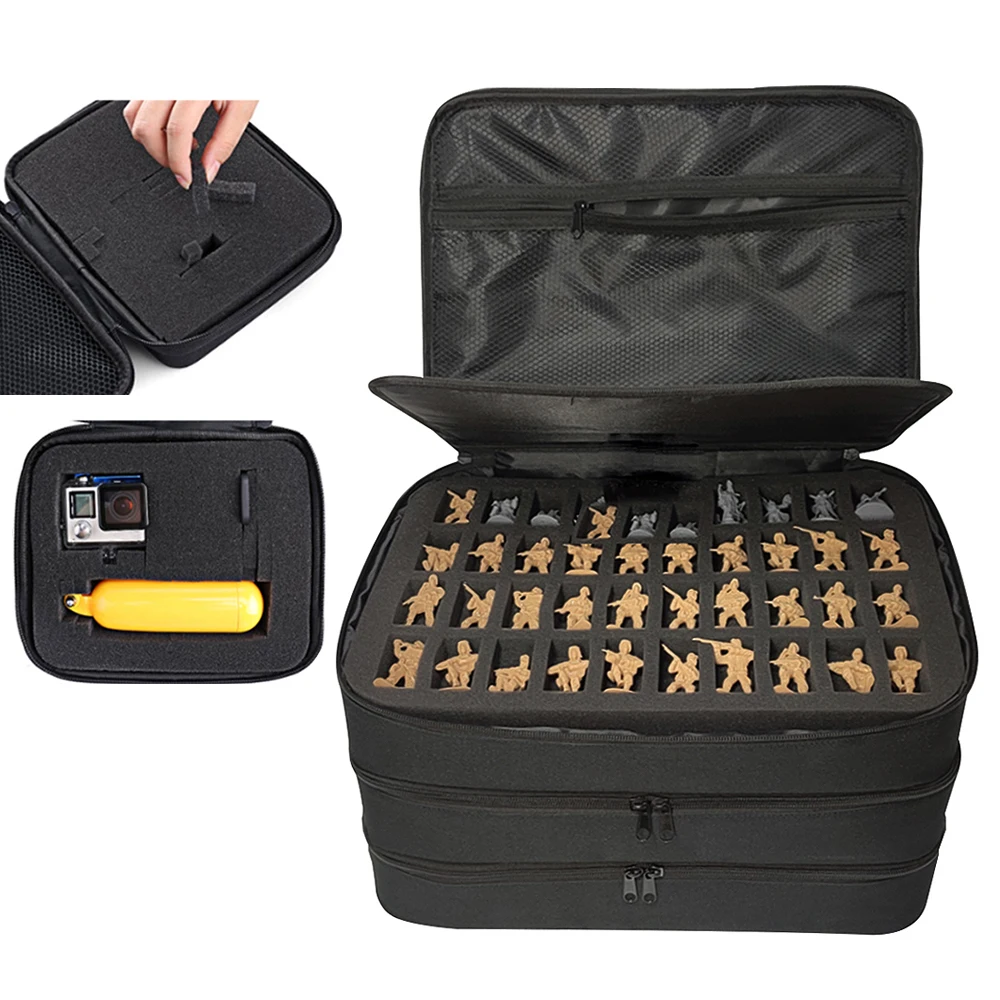 Waterproof Storage Bag With Custom Sponge Travel Bags Three-layer Large-Capacity EVA Tool Case Zipper Box Smell Proof Carry Case