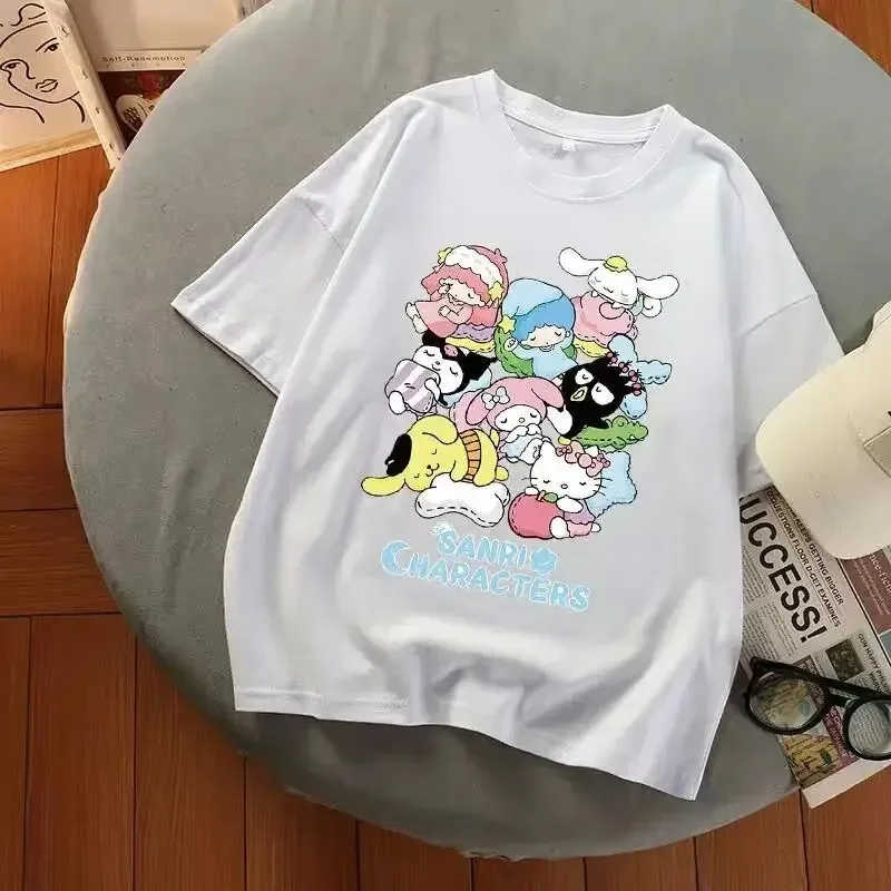 Family Clothing Women T Shirts Sanrio Harajuku Summer New My Melody Oversized T Shirt Multicolor Graphic Gril Gothic Y2k Tops