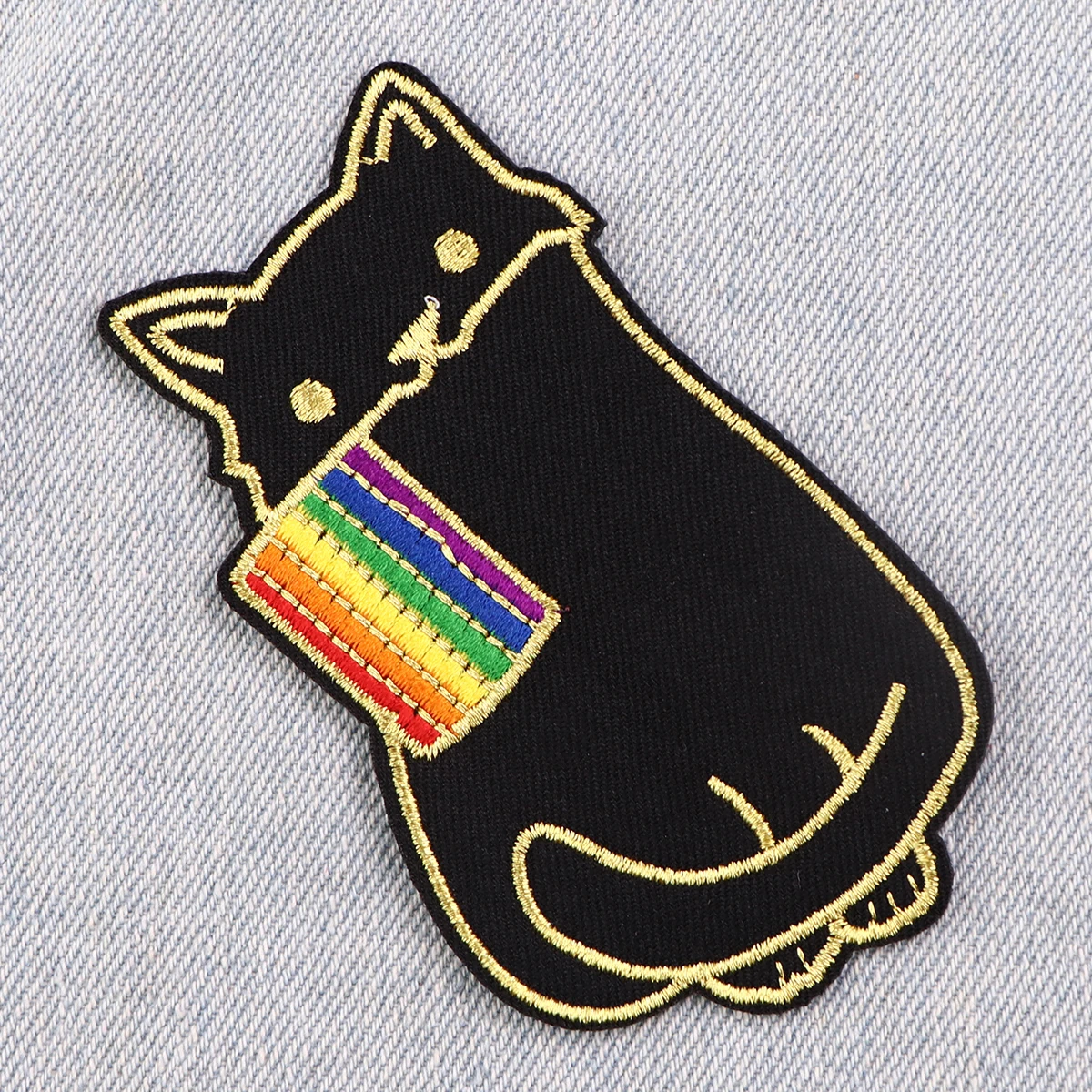 Rainbow LBGT Pride Cat Iron On Patch Clothes Patch For Clothing Embroidered Patch Garment Apparel Accessories Sewing Stickers