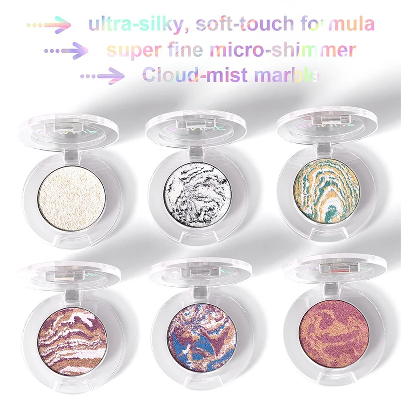 Shimmer Diamond Marble Highlighter Palette Natural Fine Flash Pearlescent Eye Shadow Blusher Lasting Brighten & Contour Makeup