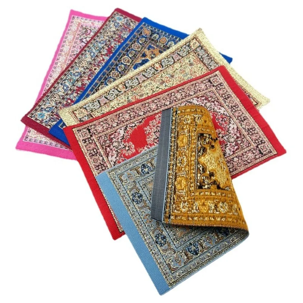 1:12 Scale Turkish Style Playing House Mini House Decor Floor Coverings Doll Accessories Dollhouse Carpet Miniature Weaving Rug