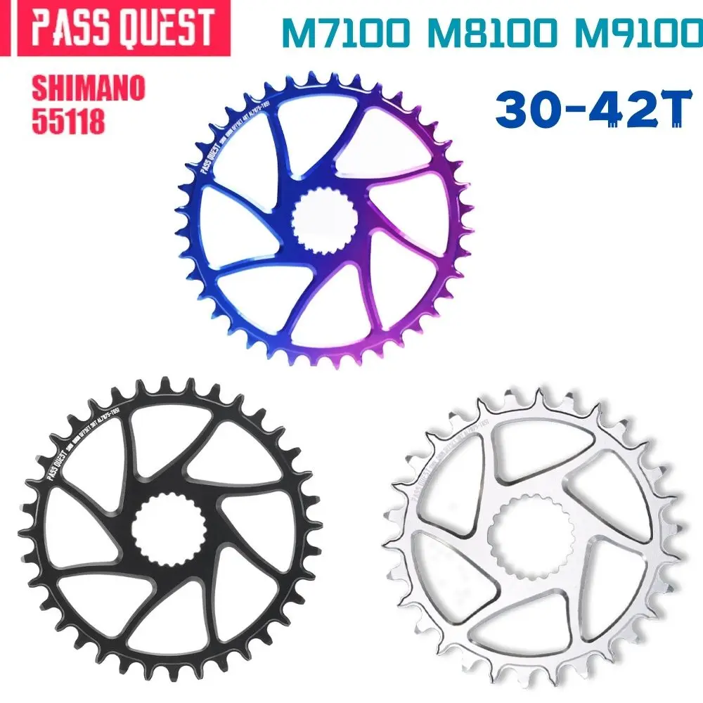 PASS QUEST 30-40T Bike Chainring Direct Mount MTB Narrow Wide Bicycle Chainwheel for M7100 M8100 M9100 12S Crankset Bike Parts