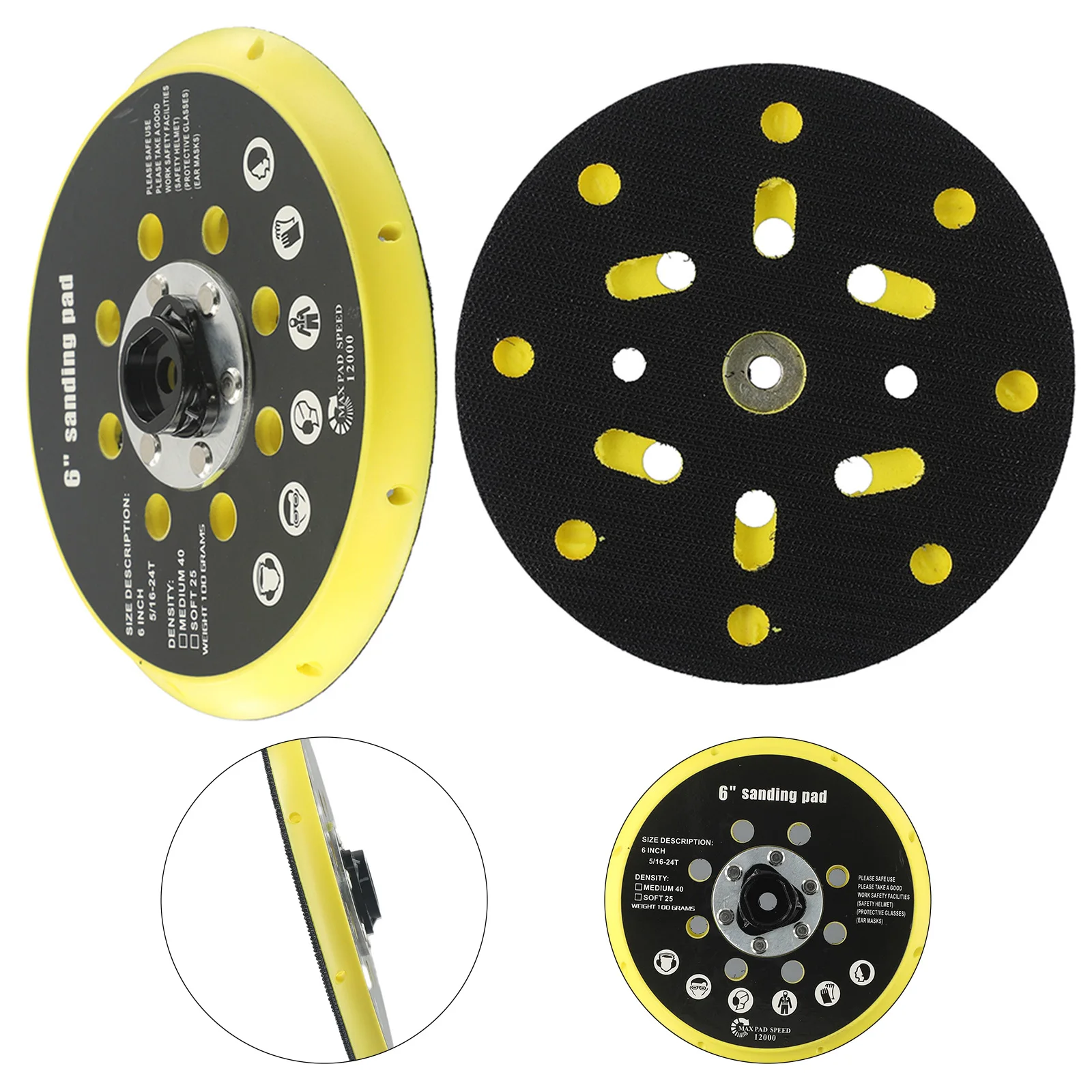 6 Inch 17 Holes Sander Backing Pad Compatible With RO1 For BO6030 BO6040 Highly Effective Dust Removal Cleaner Air Tool