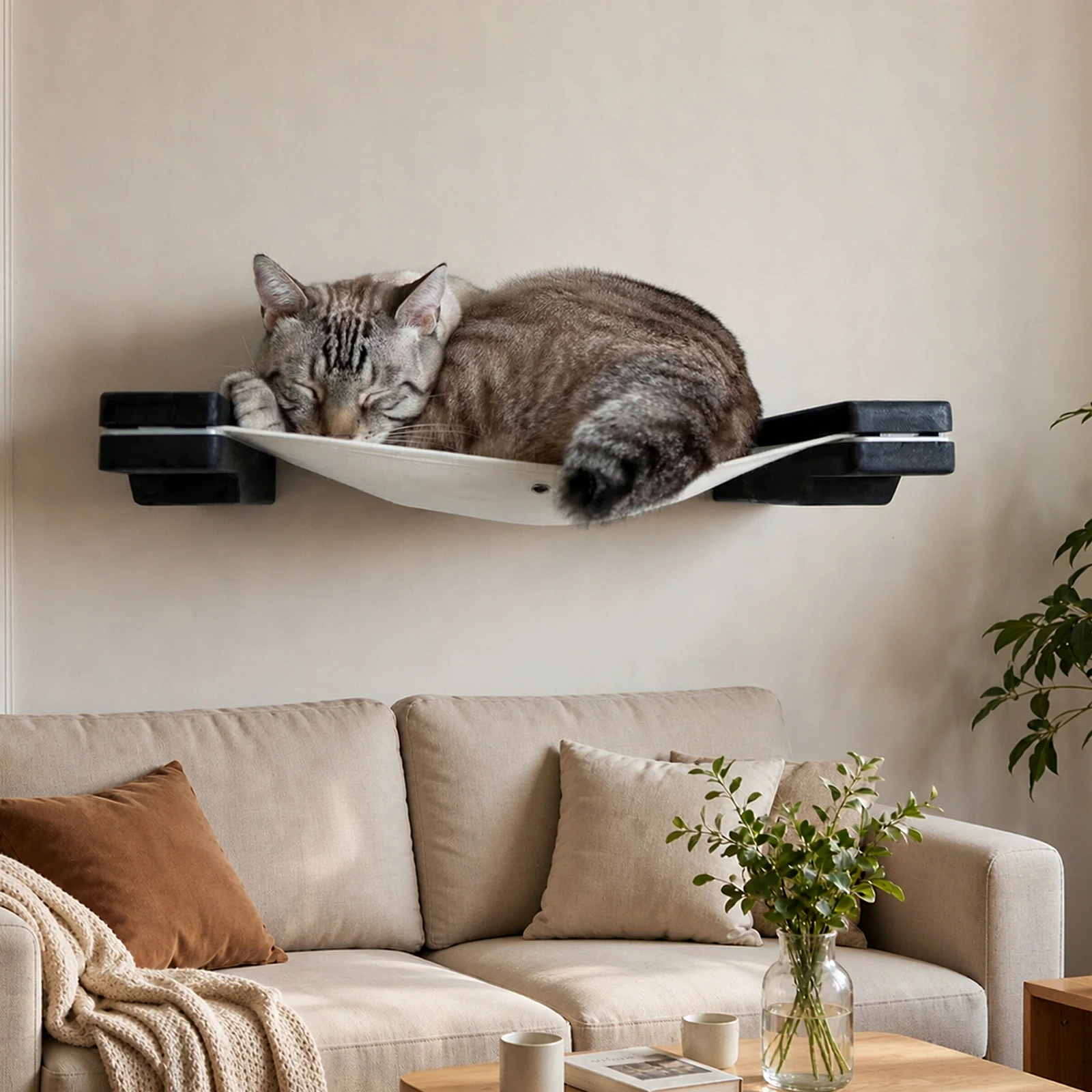 Cat Wall Climbing Shelves Hammock Wooden - Estante de madera maciza para colgar