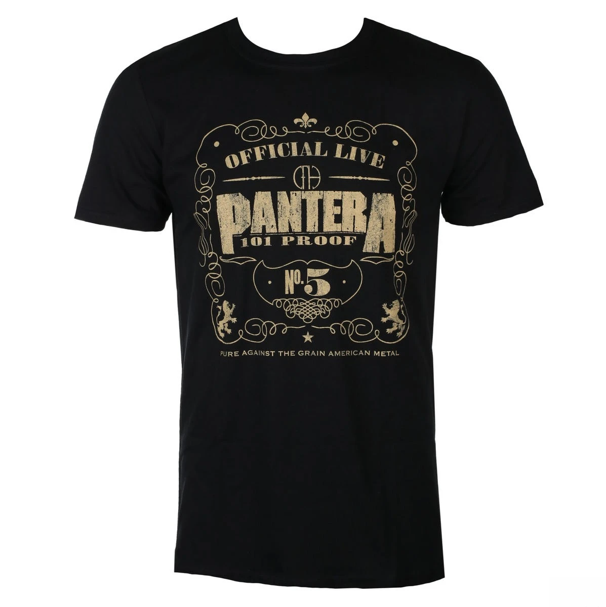 Pantera - 101 Proof Art Pattern Groove Metal Band T-Shirt Casual Street Style Cotton T-Shirt Suitable for Both Men and Women