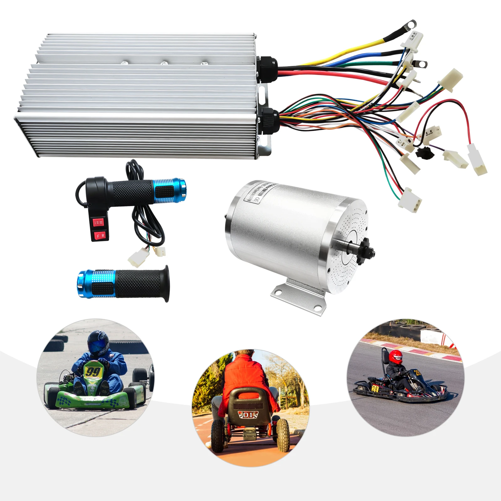 3000W 72V BLDC Brushless Motor Kit, 4900rpm-6600rpm, with 3-Speed Controller and Reverse for DIY Engine Systems