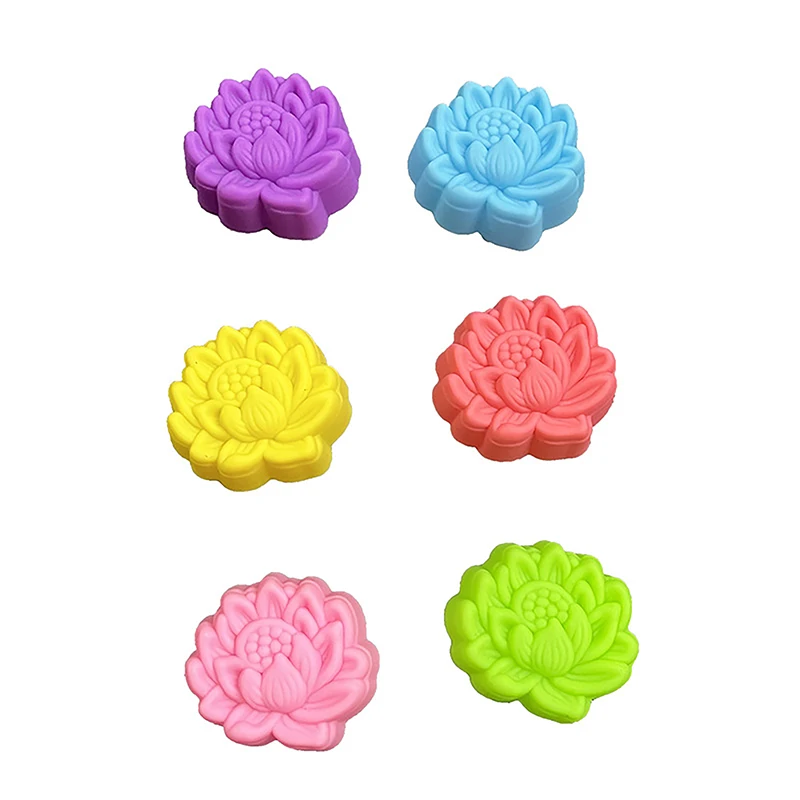 5pcs/set 5cm Flower Silicone Candle Mold DIY Handmade 3D Rose Soap Plaster Resin Mould Cake Baking Tool Kitchen Party Decor