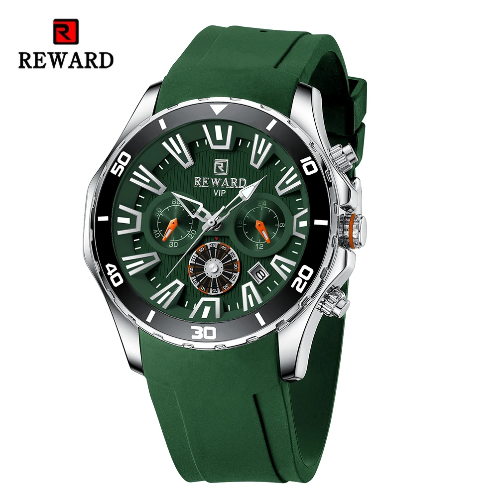 REWARD VIP New Design Watches for Men Fashion Quartz Wrist Watches Waterproof Chronograph Luminous Sport Wristwatch