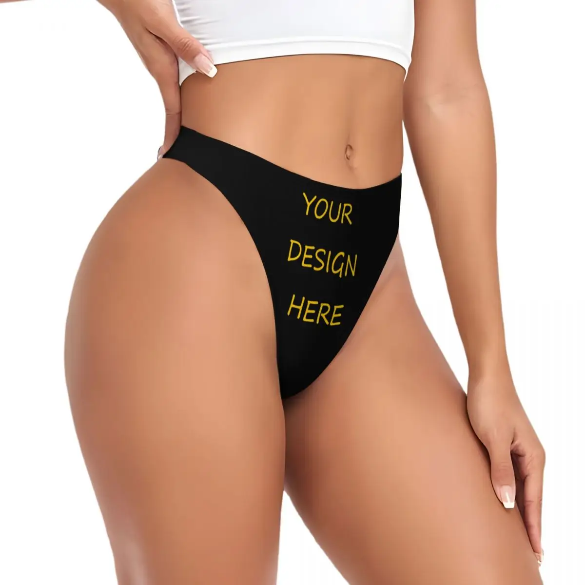 Custom Custom Your Photo Logo Text Print G-string Panties Women's Breathable Your Design Here DIY Thongs Underwear