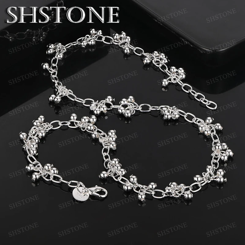

925 Sterling Silver Necklace Grape Beads For Men Women Silver Jewelry Engagement Wedding Party Gifts Delicate Accessories
