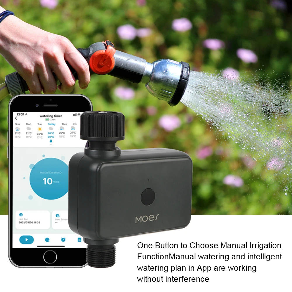 Electronic Automatic Watering Garden Irrigation Controller Watering Timer Battery Operated for Garden Yard Smart Alexa Bluetooth