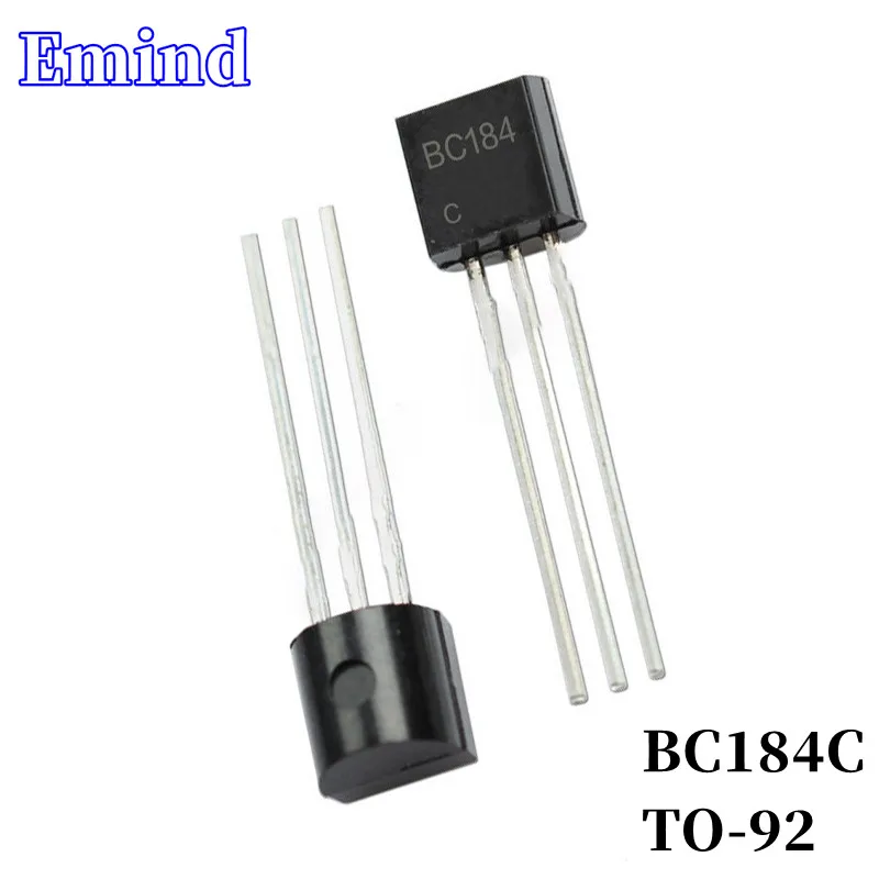 100Pcs BC184C DIP Transistor TO-92 Type NPN Bipolar Amplifier Transistor 30V/500mA
