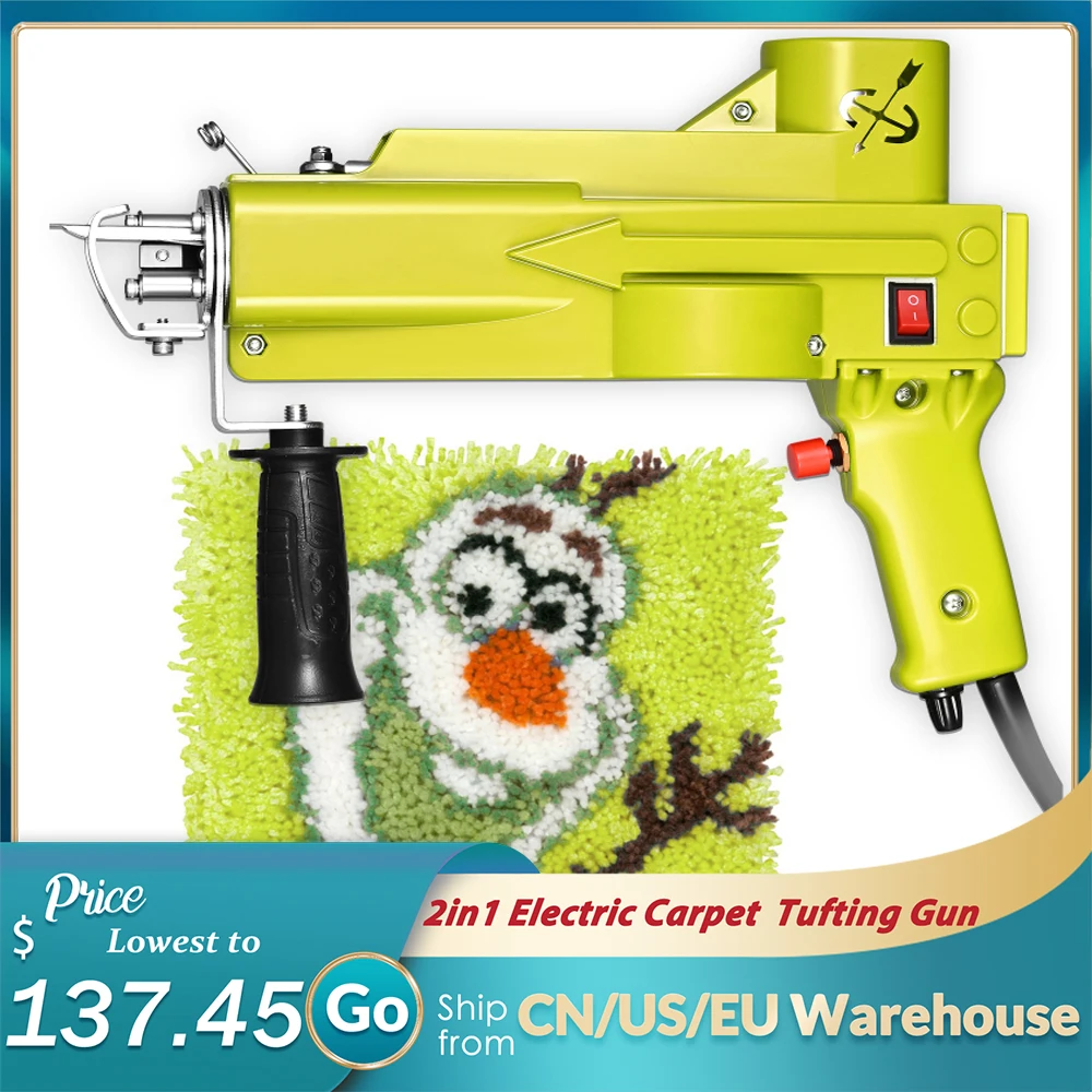 

Plastic Shell Carpet Tufting Gun Handheld Carpet Weaving Flocking Machine Cut Pile Loop Pile Rug Adjustable 5-43 Stitches