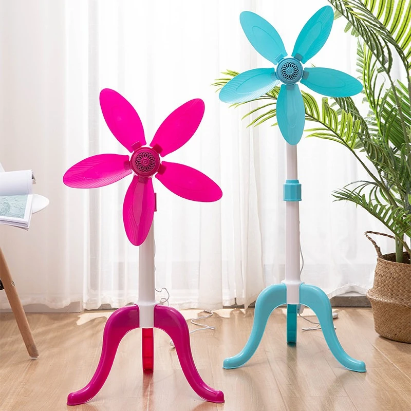 Floor-to-ceiling household fan Small silent electric fan telescopic rod can lift high and low