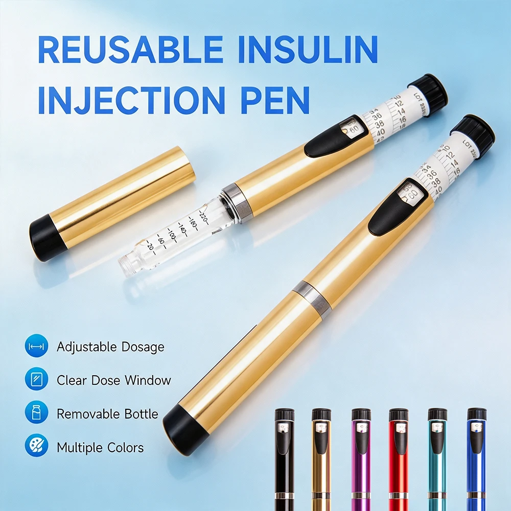 Reusable V3 Metal Injection Pen Adjustable Dose 3ml Cartridge Subcutaneous Injector Medical Aesthetic Durable Precise Home Use