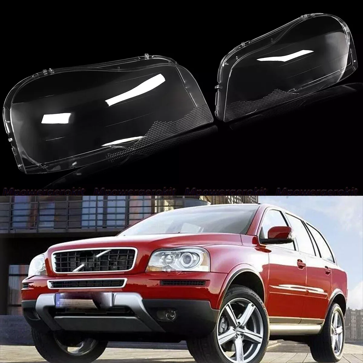 Car Lampshade For Volvo XC90 2006-2014 Automotive Headlight Lens Replacement Cover Lamps Shade Pair Driving Lights Shell