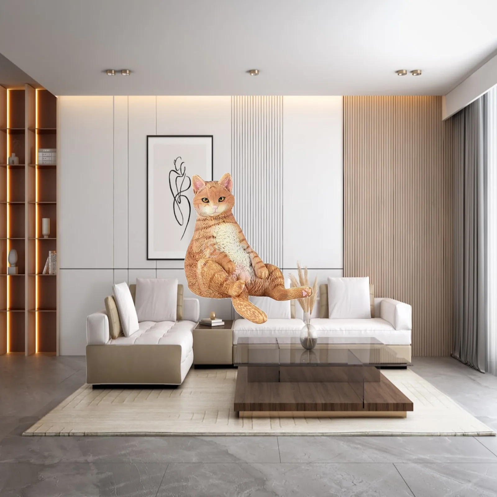 6xSimulation Miniature Cat Figure Small Animals Figures for Housewarming Gifts