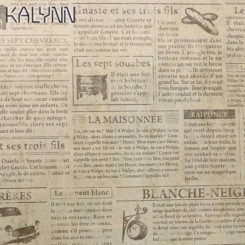 صحيفة قديمة ذاتية اللصق خلفية ، ملصقات صناعة يدوية ، بولي كلوريد الفينيل ورقة الاتصال ، خزائن كونترتوب ، جدار ديكور الأثاث ، 10 متر × 45 سنتيمتر #5