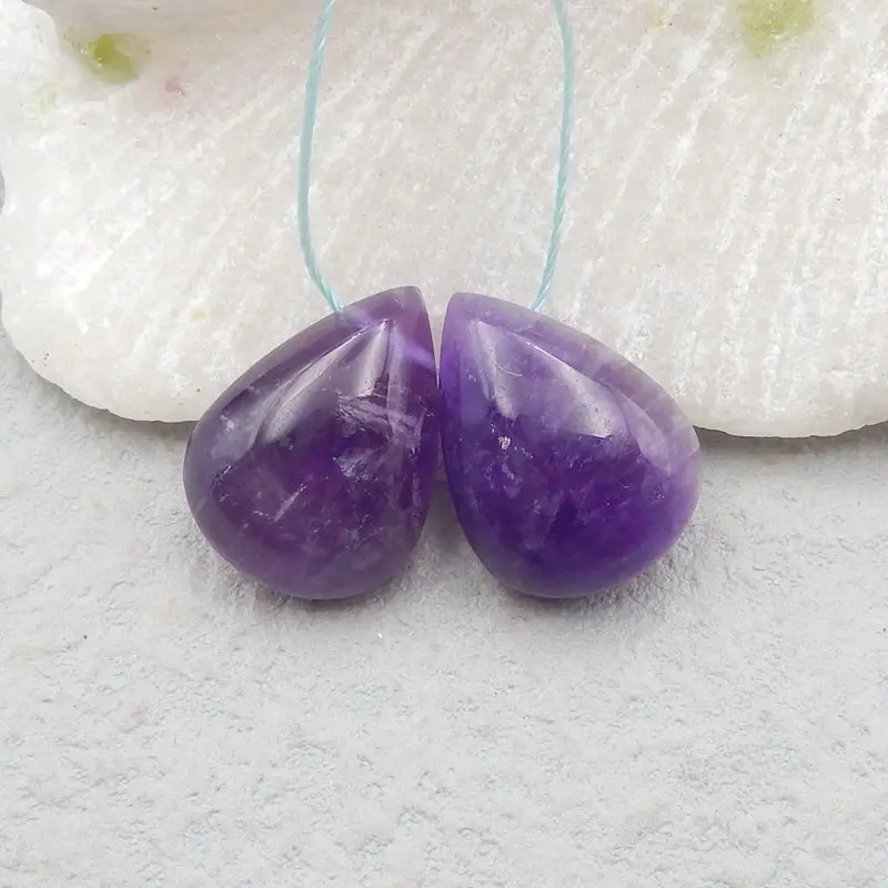 

Natural Stone Amethyst Teardrop Earring Bead 18x14x7mm 5g Semiprecious Stones Fashion Jewelry Earrings For Women