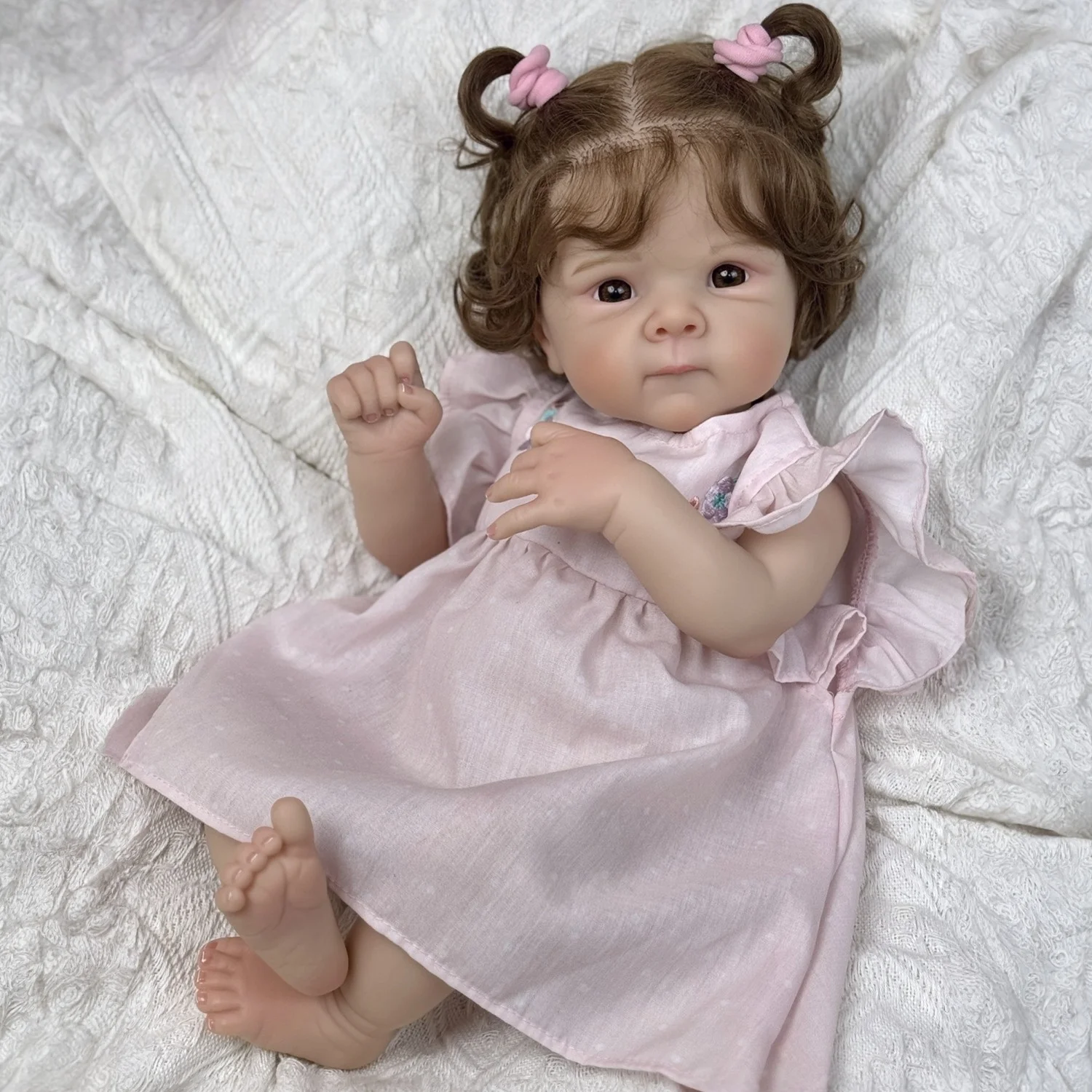 

Cloth Body Vinyl Limbs 48 CM Reborn Baby Doll Toy For Girl Lifelike Collectable Humanoid Doll Handmade Birthday Gift