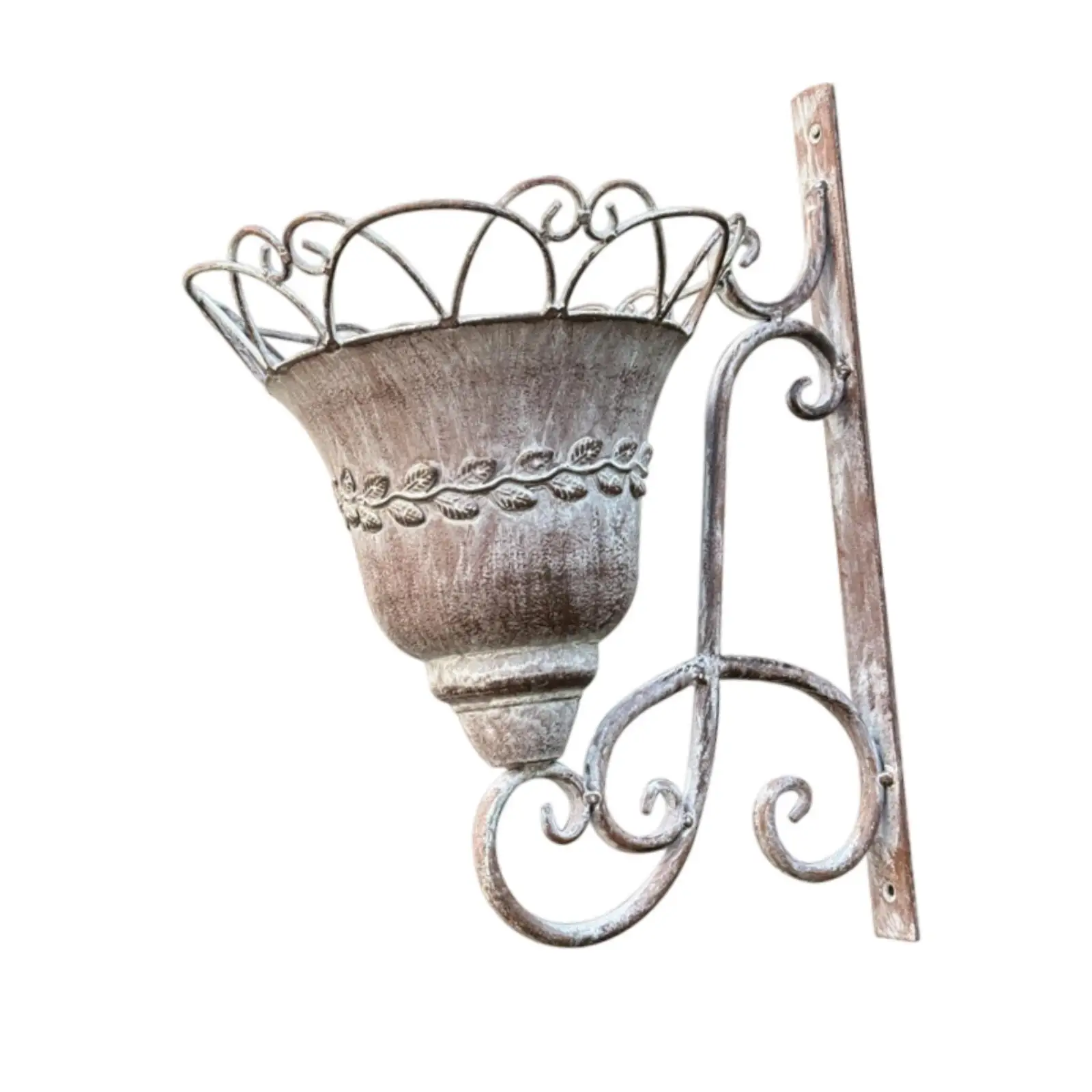 European Vintage Iron Flower Pot Planter Decorative Basket Garden Ornament Outdoor Hanging Pot for Yard Balcony Decor