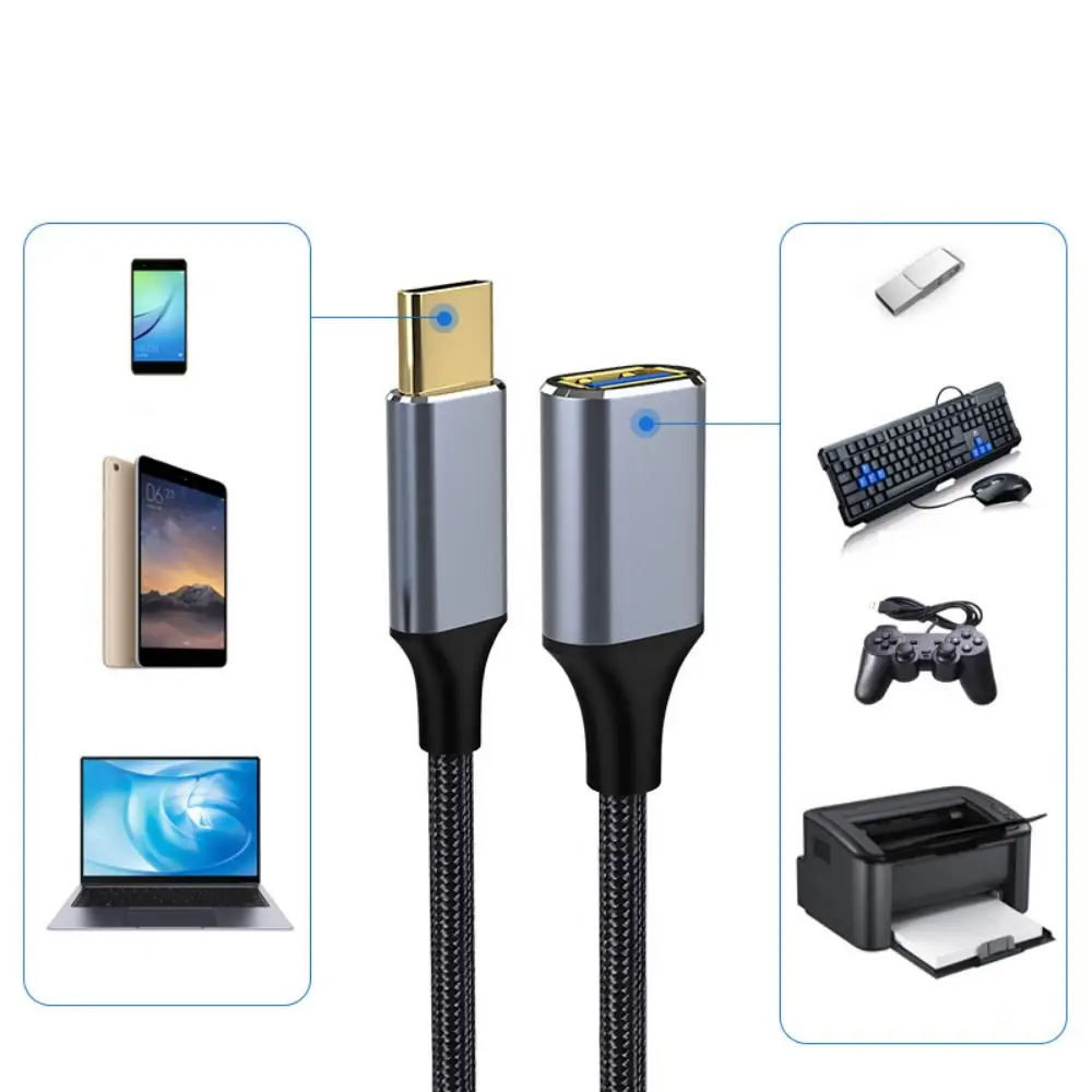 Kabel Ekstensi Mouse Keyboard U Disk Kecepatan Tinggi Adaptor OTG Tipe-C 3.1 ke Kabel Data USB 3.0