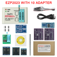 CH554T EZP2023 USB SPI Programmer + 10 Adapters with SMD Adapter Support 24 25 93 95 EEPROM Flash Bios Minipro Fits for Windows