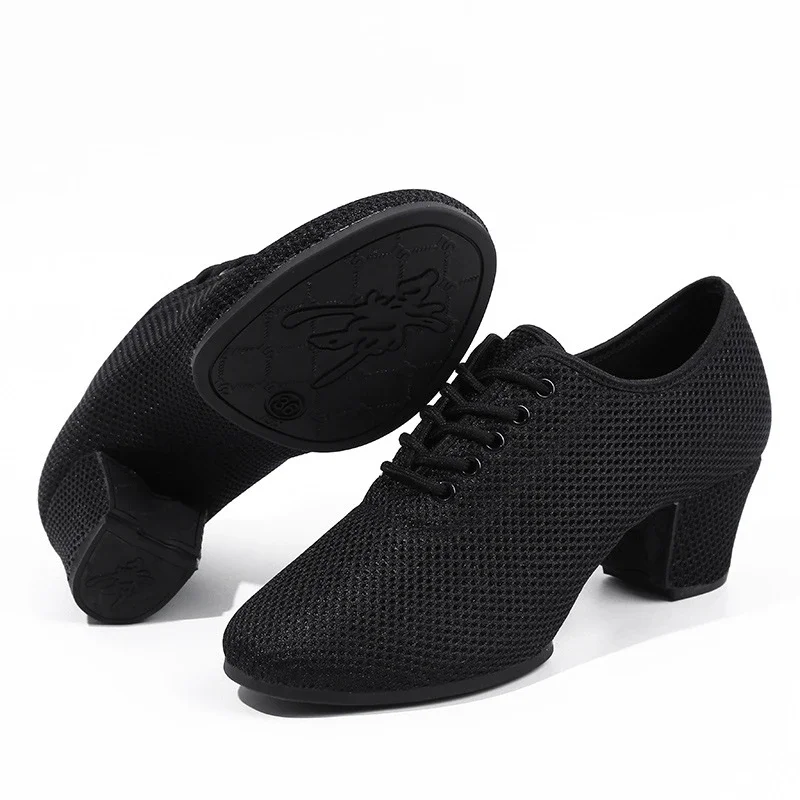 Latin Dance Shoes Adult Women Ballroom Professional Dancing Soft Soled Shoes High Heels Ladies Practice Training Dance Shoes