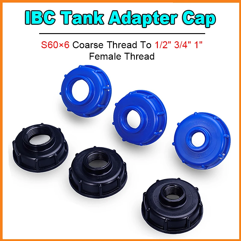 3Pcs 1000 Liter IBC Tank Adapter S60X6 Coarse Thread Cap 1/2