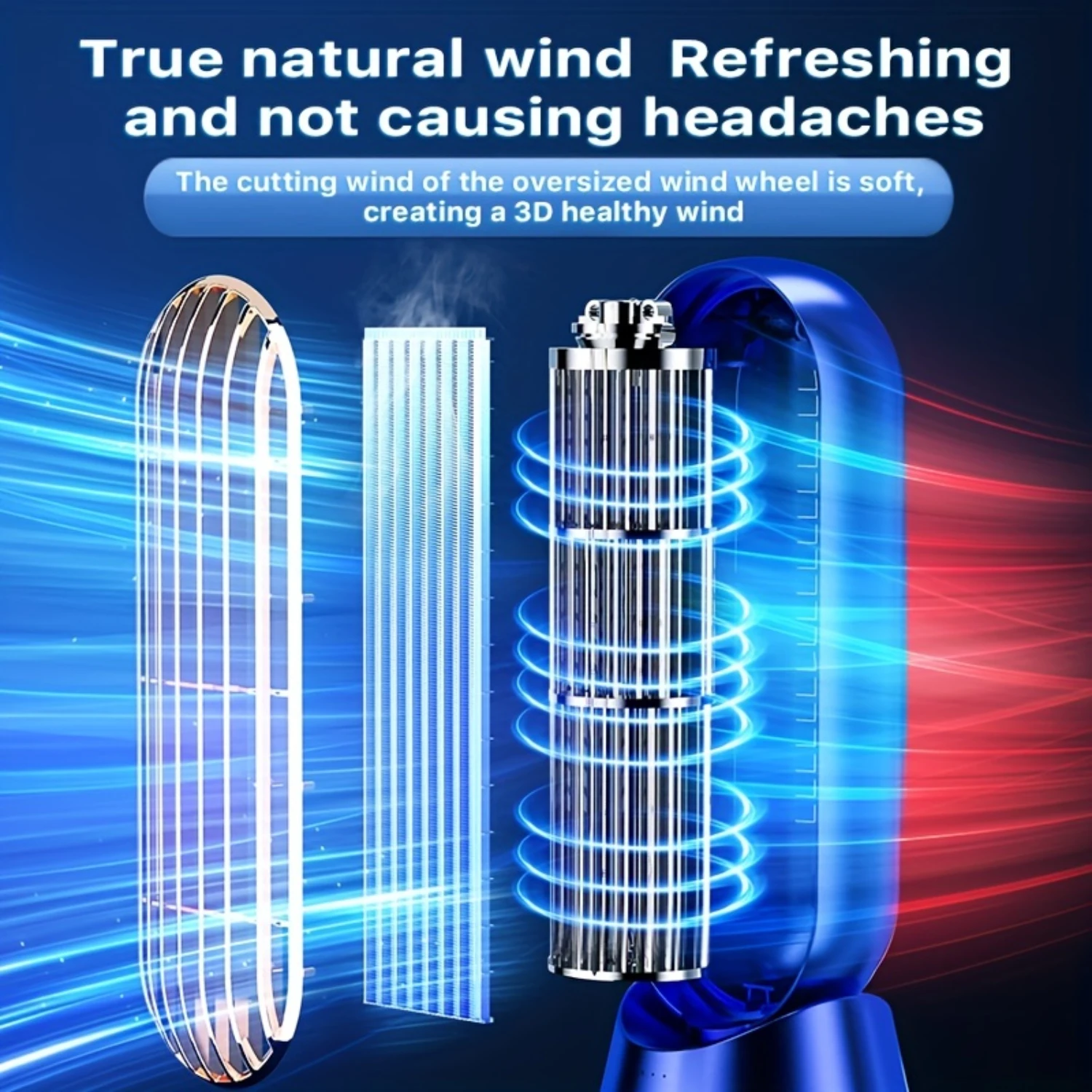 Portable Desktop Fan with 3 Adjustable Wind Levels, 90° Wide Angle Rotation, and Space-Saving Design for Bedroom, Office, and H