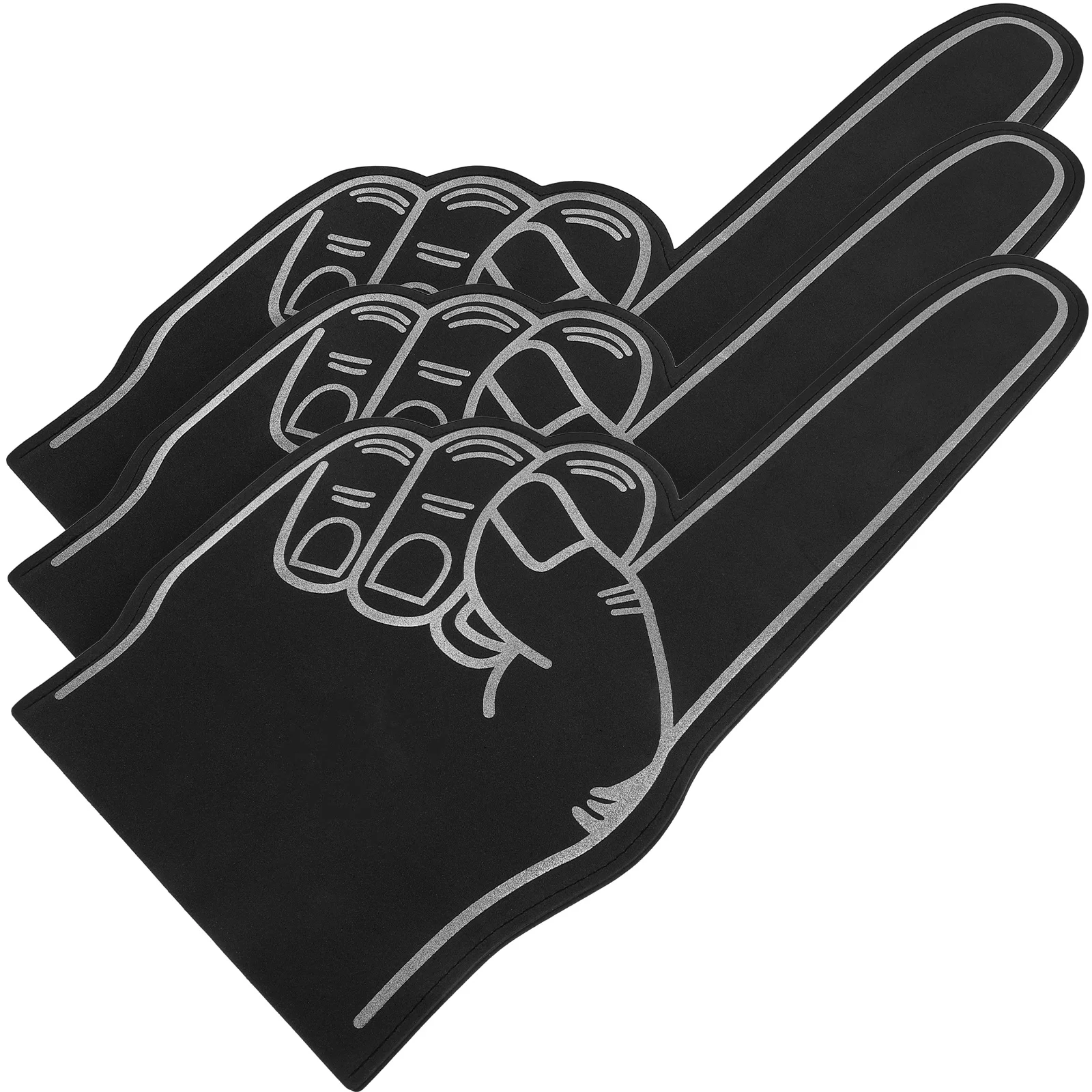 3 Pcs Pointer Foam Fingers Accessories for Cheerleading Stuff Noise Maker Football Events Supply Gift Black