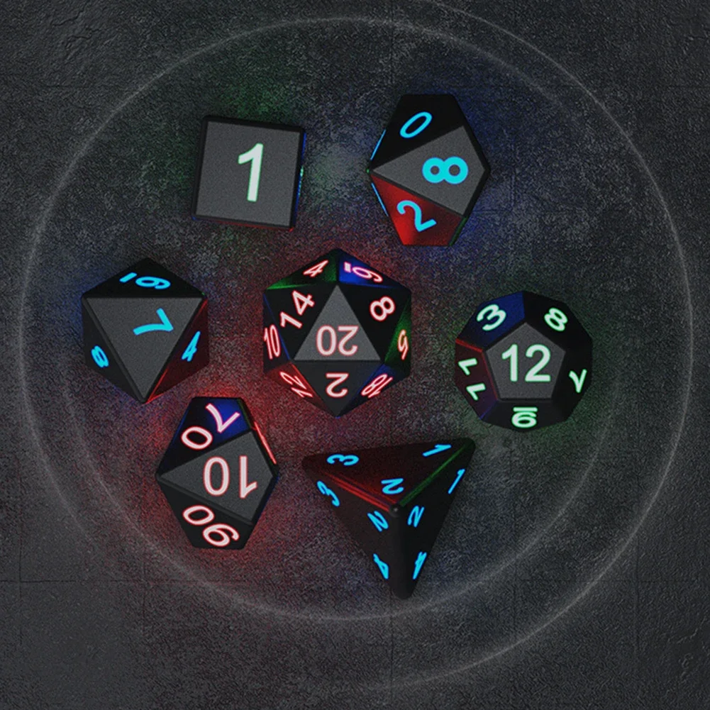 ชุดลูกเต๋าหลายด้าน RPG 8-1ชิ้นลูกเต๋าไฟ LED ลูกเต๋าหลายด้านสำหรับผู้ใหญ่เกมกระดานของเล่นเพื่อความบันเทิงสำหรับงานเลี้ยง