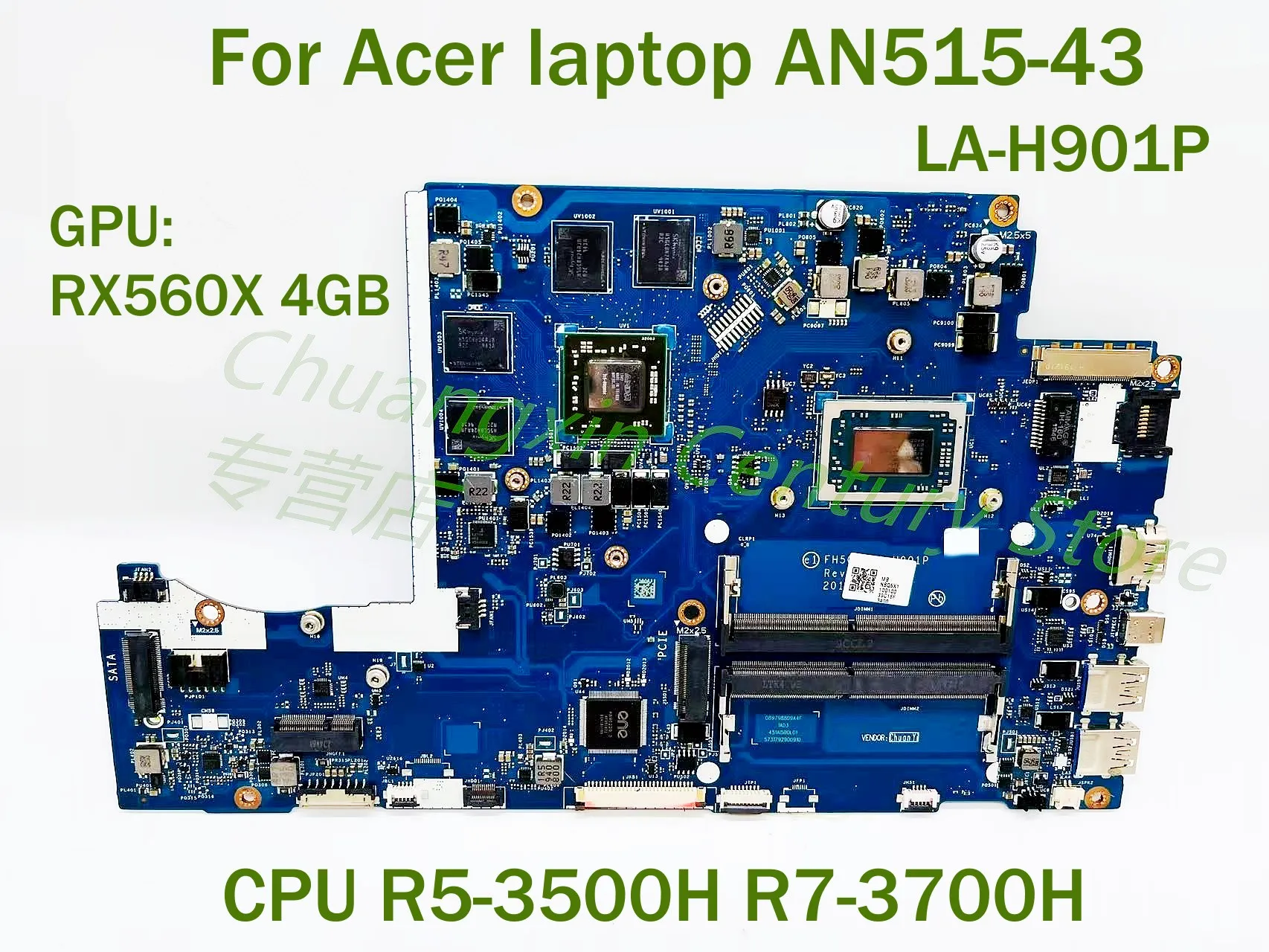 For Acer laptop AN515-43 laptop motherboard LA-H901P with CPU R5-3500H R7-3700H GPU: RX560X 4GB 100% Tested Fully Work