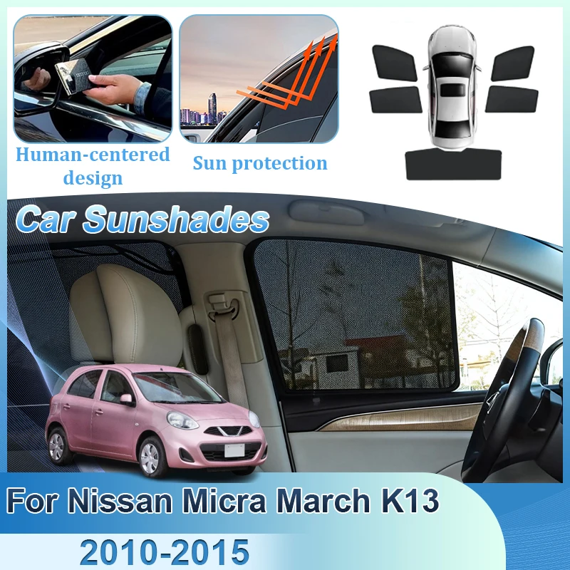 

For Nissan Micra March K13 MK4 2010 2011 2012 2013 2014 2015 Window Visor Heat Insulation Mesh Sunshade UV Protection Accessorie