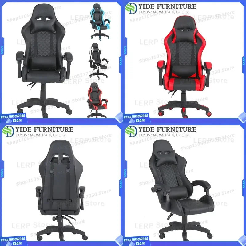 Cadeira Gamer Moderna Preta com Suporte Lombar Ajustável, Assento Ergonômico para Computador, Uso em Casa ou Escritório, Preço Acessível