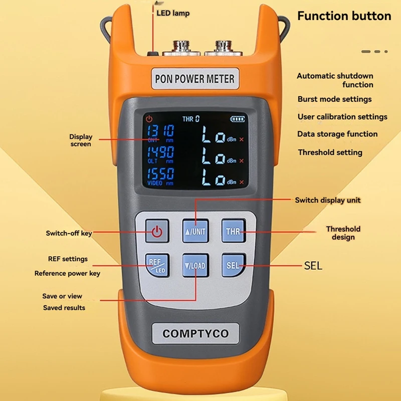 Измеритель мощности PON, тестер оптоволокна для ONT/OLT, приборы для тестирования оптической связи, 1310/1490/1550 Нм