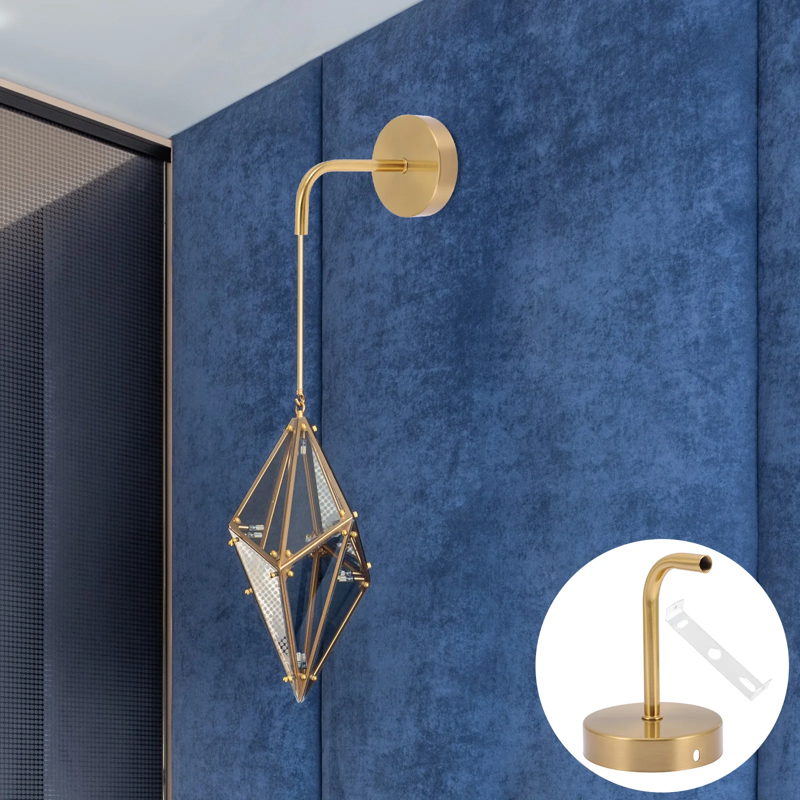 

1 Set Diy Metal Bracket Replacement Bedroom Lamp Pole Wall Lamp Accessories Support Stand Strong Load-Bearing Capacity Easy