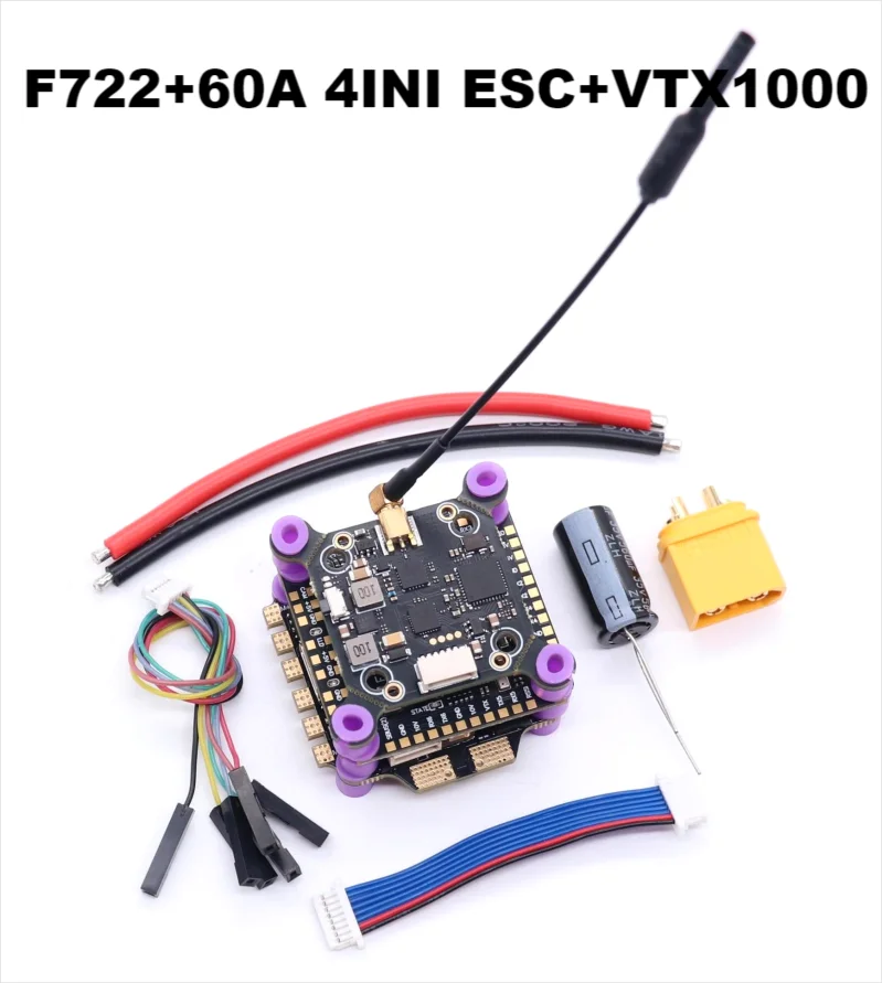 

Rctosky F722 F7 Flight Control 45A/60A 4INI ESC VTX1000 Video 1080P Camera INAV Betaflight Flight Controller RC Drone FPV Racing