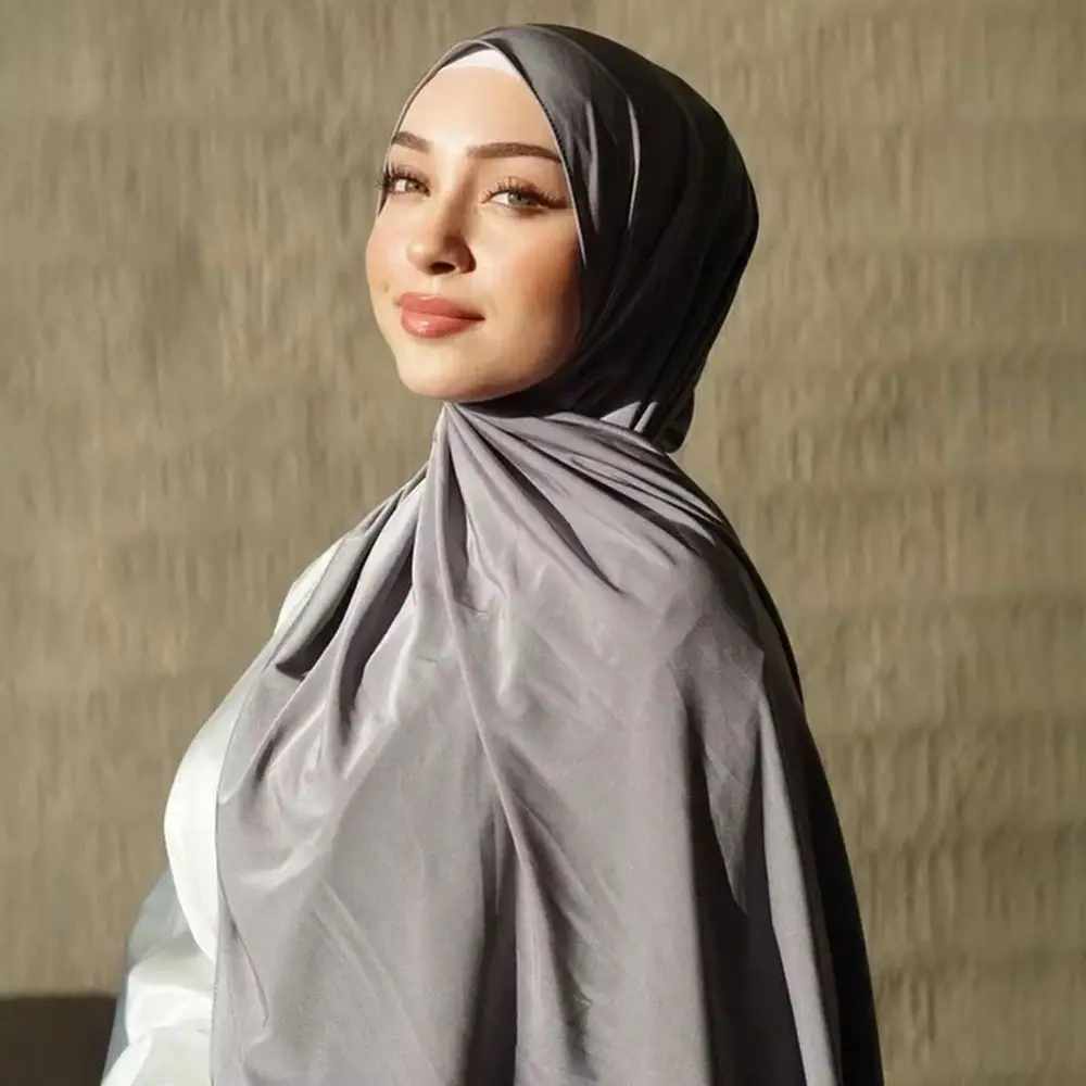 

Новый Жидкий Джерси Хиджаб: Шарф для Мусульманок, Повязка на Голову для Рамадана, Исламские Платки, Мусульманская Мода, Исламская Шаль ﻿ 180*60 см