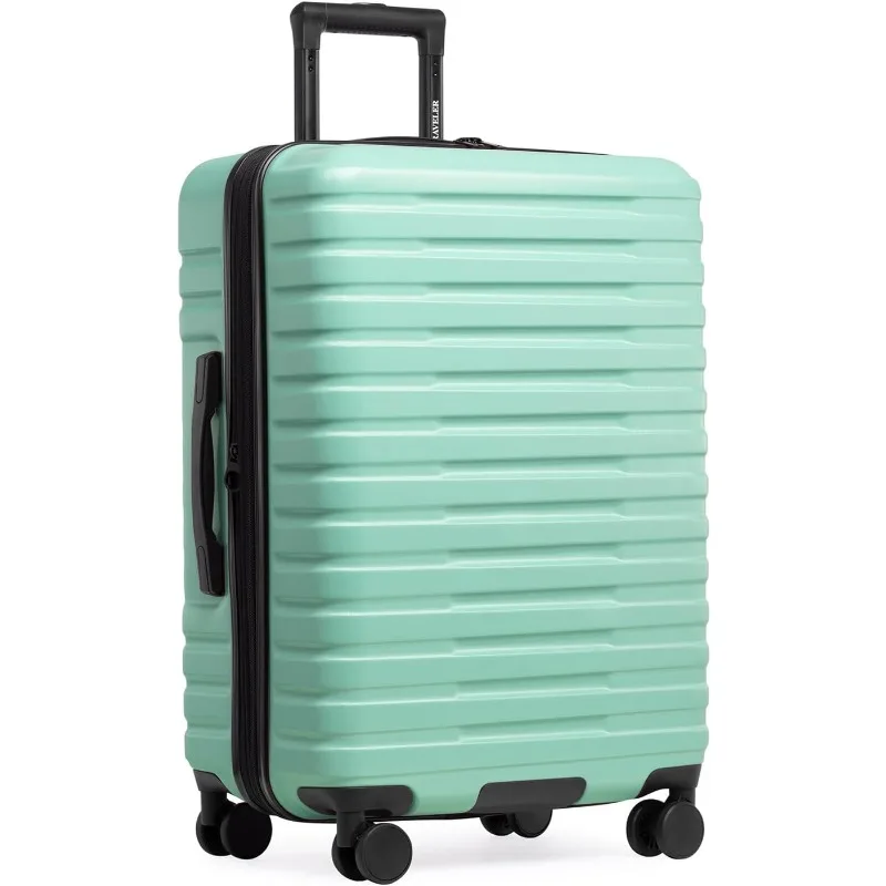 

Boren Polycarbonate Hardside Rugged Travel Suitcase Luggage with 8 Spinner Wheels, Aluminum Handle, Mint,